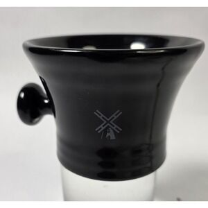 LIQUID LOGIC ceramic Mens Black Shaving Mug with Handle Windmill Design Cup